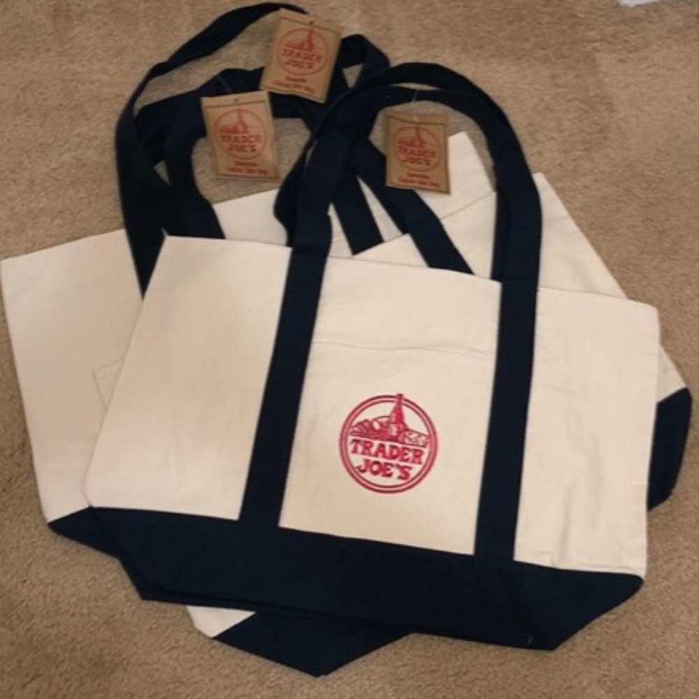 NWT 3 Trader Joe's Reusable Canvas ♻️Eco Tote Bag